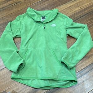 The North Face Woman’s Kelly Green Logo Fleece Half Zip Neck Top Jacket S